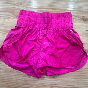 Free People Pink Athletic Shorts with Elastic Waistband